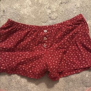 Brandy Melville Red and White Polka Dot Pajama Shorts